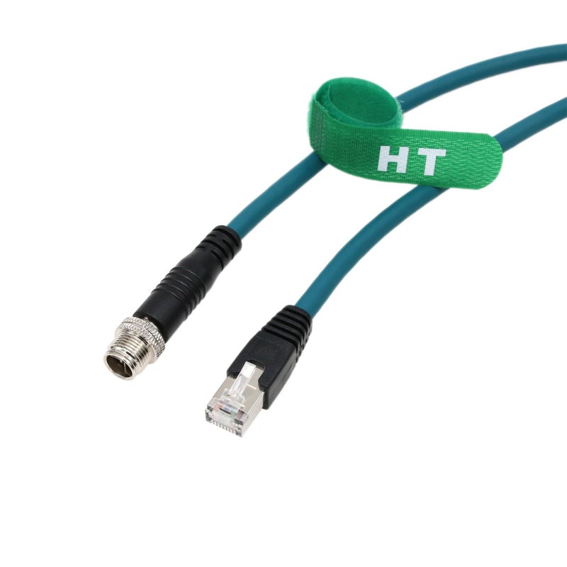 HangTon Ethernet Cable for Cognex in Sight 9000 7000gen2 2000 Microscan Basler Camera Sensor Computer Switch, M12 8 Pin X-Code RJ45 Network, 3M - Image 2